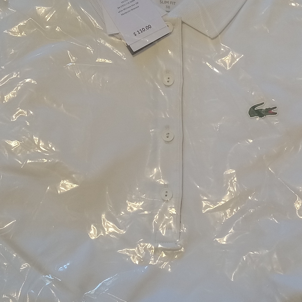 COPY - All white short sleeve Lacoste polo shirt